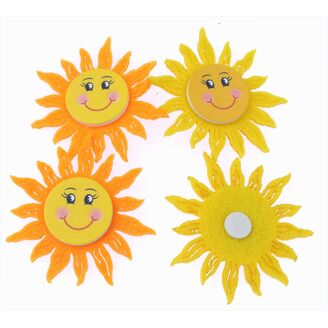 SLUNÍČKO NALEPOVACÍ FILC 6cm 4ks*MIX BAREV