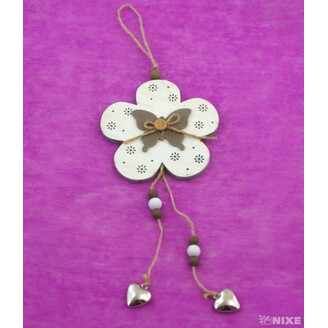 ZÁVĚS KYTKA DŘEVO 12x30cm*BÍLÁ