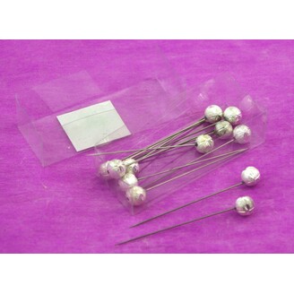 ŠPENDLÍK KULIČKA 10mmx7cm 12ks*STŘÍBRNÁ