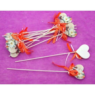 ZÁPICH SRDCE 12ks 5x28cm*ORANŽOVÁ