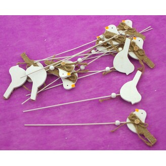 ZÁPICH PTÁČEK 12ks 8x24cm*BÍLÁ