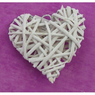 ZÁVĚS SRDCE 11,5cm*BÍLÁ