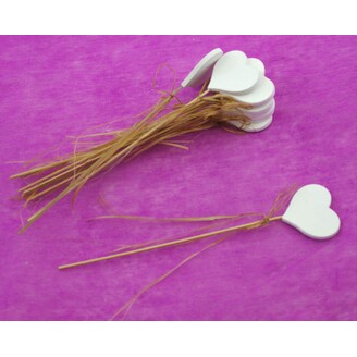 ZÁPICH D SRDCE 10ks 4x23cm*BÍLÁ