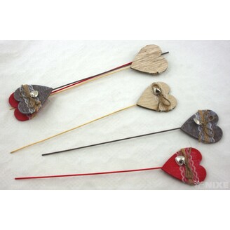 ZÁPICH SRDCE 8x35cm 6ks*MIX BAREV