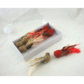 PTÁČEK KLIPS JUTA 15cm 6ks*MIX BAREV