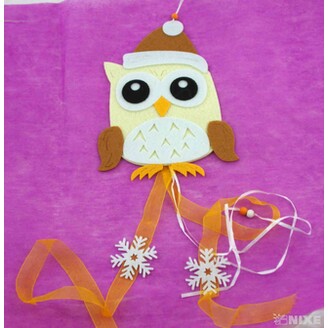 ZÁVĚS FILC SOVA 23x17cm*MIX BAREV