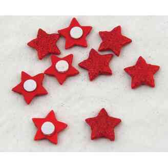 NALEPOVACÍ HVĚZDA 2,5cm 9ks*ČERVENÁ