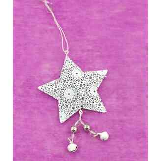 ZÁVĚS HVĚZDA PLECH 9cm*BÍLÁ