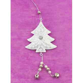 ZÁVĚS STROMEČEK PLECH 7cm*BÍLÁ