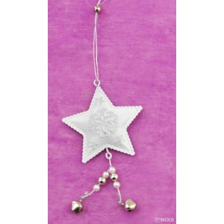 ZÁVĚS HVĚZDIČKA PLECH 7cm*BÍLÁ