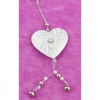 ZÁVĚS SRDCE PLECH 5,5cm*BÍLÁ