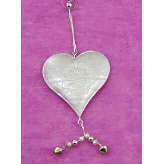 ZÁVĚS SRDCE PLECH 9cm*STŘÍBRNÁ