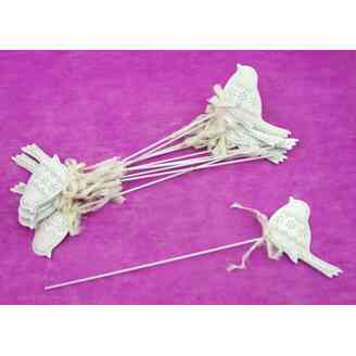 ZÁPICH PTÁČEK PLECH 12ks 11x32cm*BÍLÁ