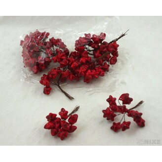 HVĚZDA PŘÍZDOBA 2,5x10cm 12ks 12sv*ČERVENÁ