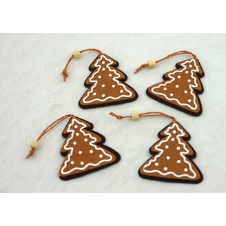 ZÁVĚS PERNÍČEK STROMEK 7cm 4ks*HNĚDÁ