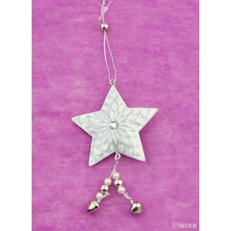 ZÁVĚS HVĚZDA PLECH 7cm*STŘÍBRNA