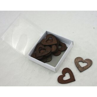 SRDCE DŘEVO 6cm 18ks*HNĚDÁ