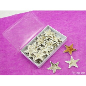 HVĚZDA BŘÍZA 6,5cm 30ks*PŘÍRODNÍ