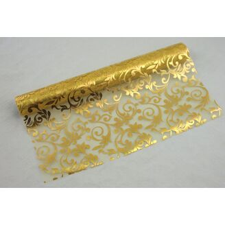 ROLE ORGANZA TISK 36cmx5yd*ZLATÁ