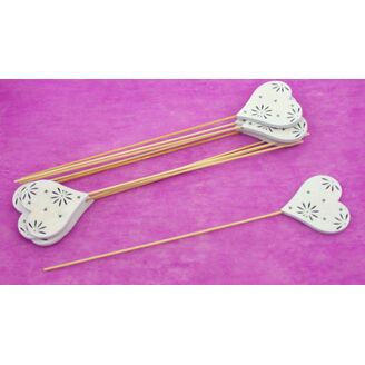 ZÁPICH SRDCE 7x32cm 10ks*BÍLÁ