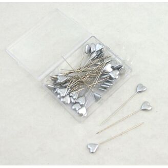 ŠPENDLÍK SRDCE 10mmx6cm 40ks*STŘÍBRNÁ