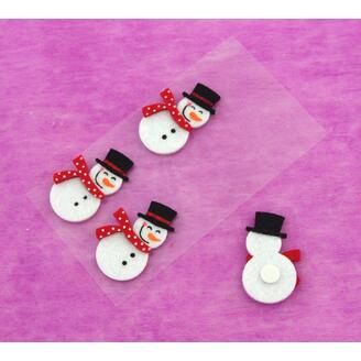 SNĚHULÁK FILC NALEP 4ks 5x3cm*MIX BAREV