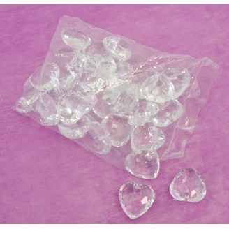 SRDCE NAVL. AKRYL 4cm 28ks*PRŮHLEDNÁ