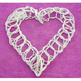 SRDCE RATTAN 31cm*BÍLÁ