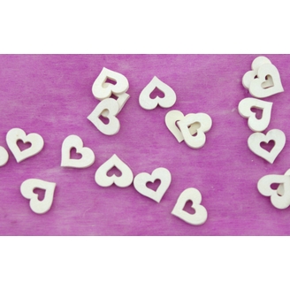 SRDCE DŘEVO 2cm 20ks*BÍLÁ