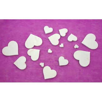 SRDCE DŘEVO 2-8cm 16ks*BÍLÁ