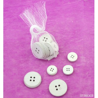 KNOFLÍK DŘEVO 2-5cm 16ks*BÍLÁ