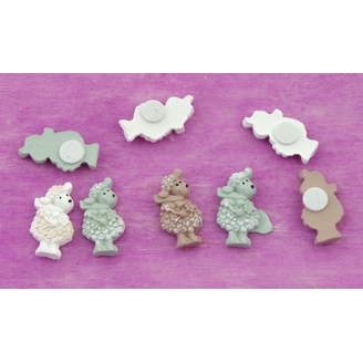 OVEČKA NALEPOVACÍ 1,5x2,5cm 9ks*MIX BAREV