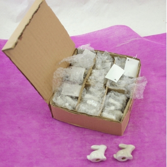 ZAJÍC KERAMIKA 3,5x3,5cm*MIX BAREV