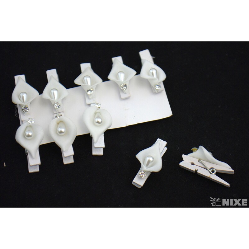 KYTIČKA NA KLIPSU 3,5cm 10ks*BÍLÁ