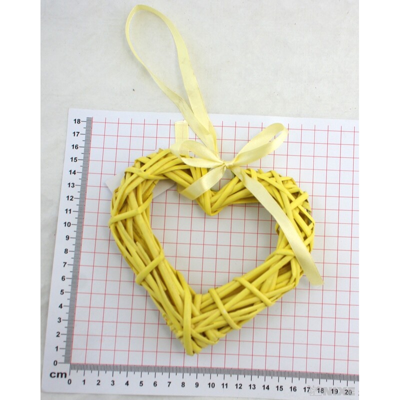 ZÁVĚS SRDCE 15cm*KRÉMOVÁ