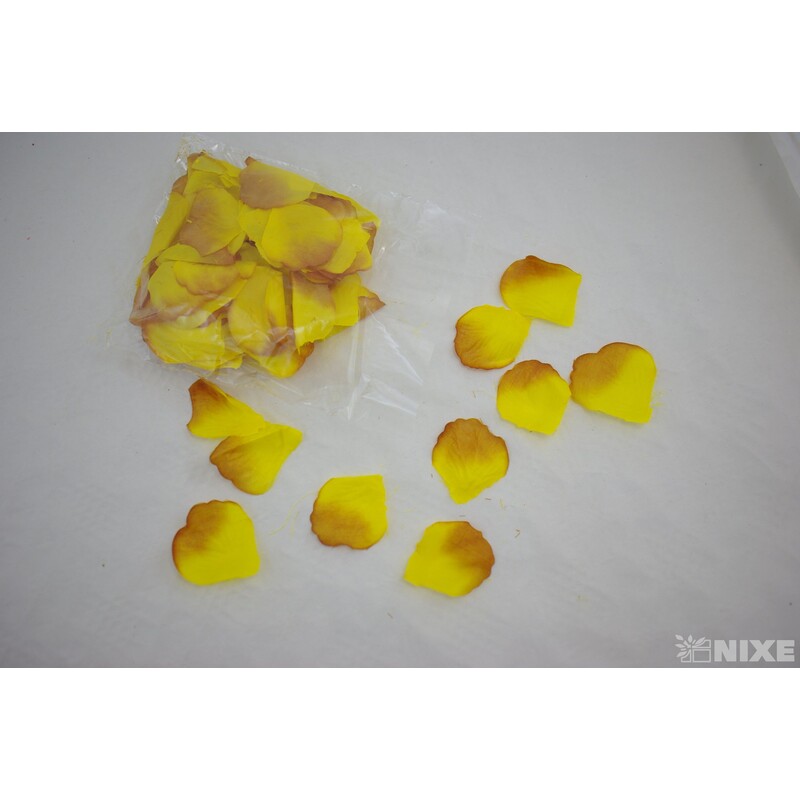 OKVĚTNÍ LÍSTKY RŮŽÍ 100ks*ŽLUTÁ+HNĚDÁ