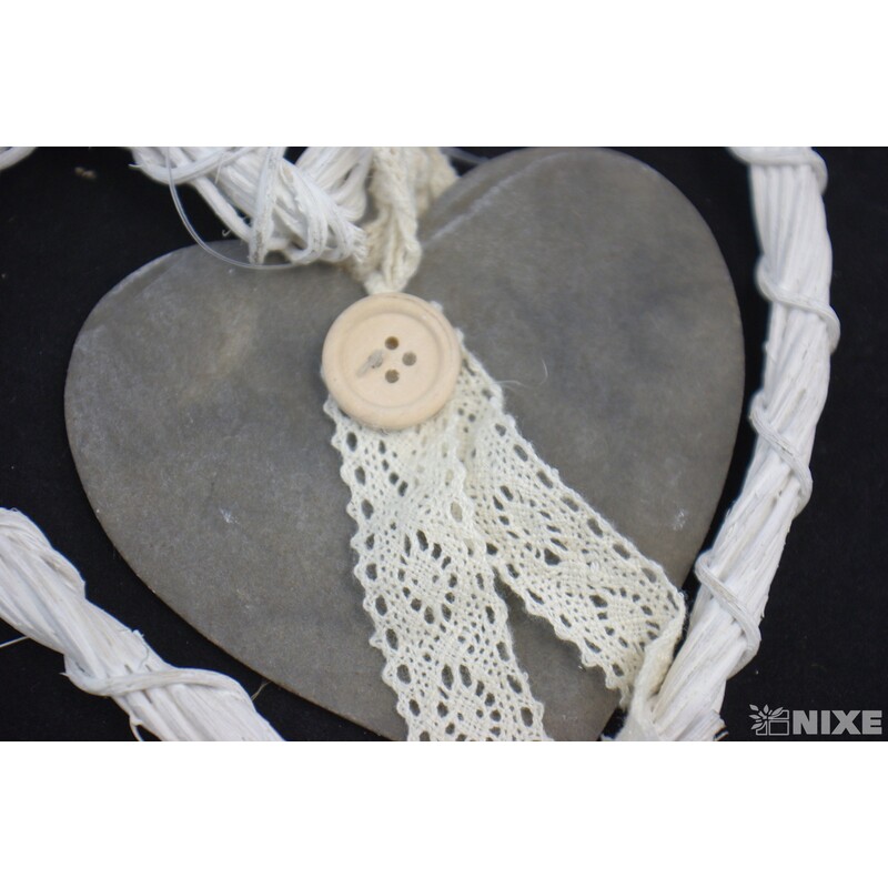 ZÁVĚS SRDCE 15cm*BÍLÁ