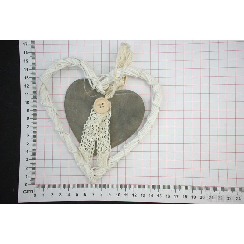 ZÁVĚS SRDCE 15cm*BÍLÁ