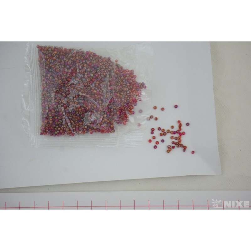 SKLENĚNÉ KORÁLKY 2mm 50g*BORDÓ MULTI