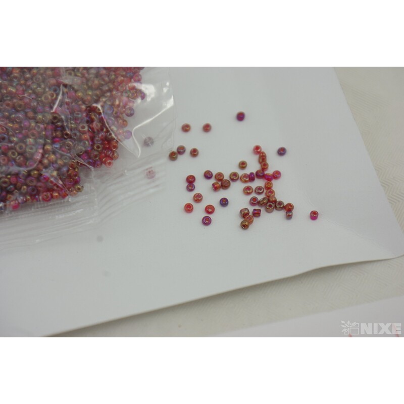 SKLENĚNÉ KORÁLKY 2mm 50g*BORDÓ MULTI