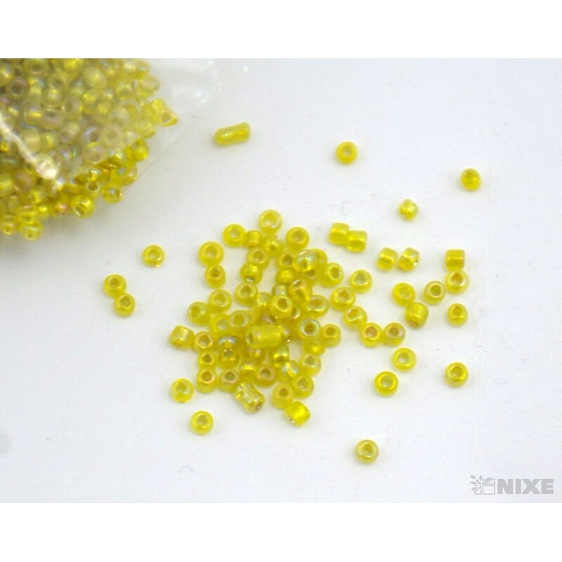 SKLENĚNÉ KORÁLKY 2mm 50g*ŽLUTÁ MULTI