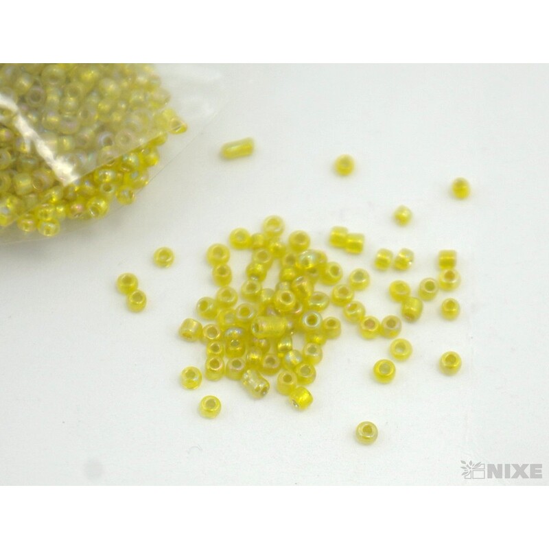 SKLENĚNÉ KORÁLKY 2mm 50g*ŽLUTÁ MULTI