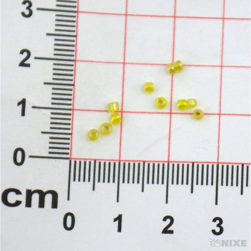 SKLENĚNÉ KORÁLKY 2mm 50g*ŽLUTÁ MULTI