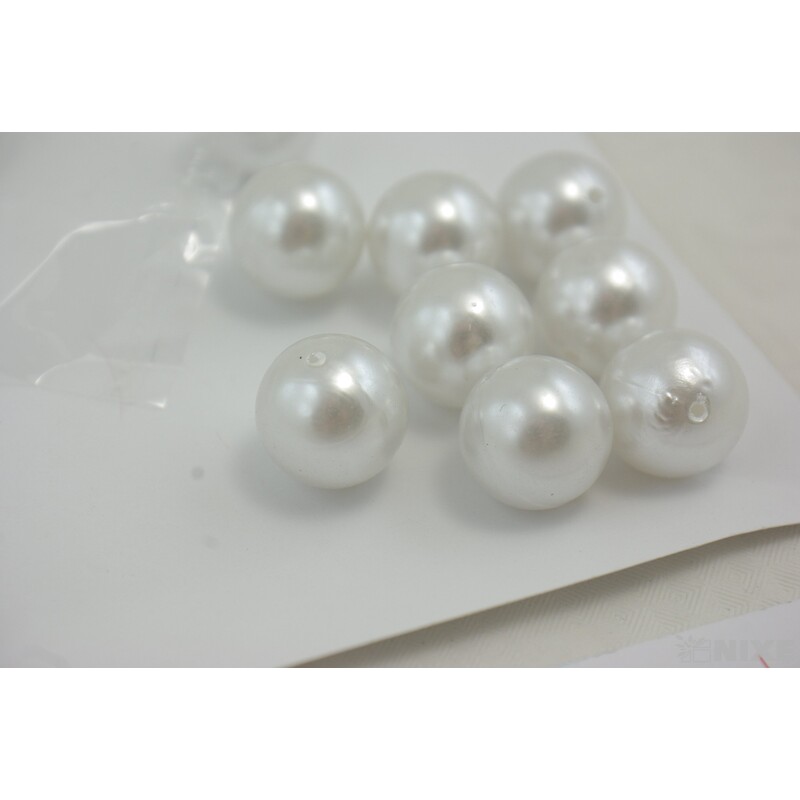 KORÁLKY 20mm 12ks*BÍLÁ