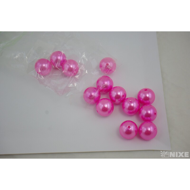 KORÁLKY 20mm 12ks*RŮŽOVÁ PINK