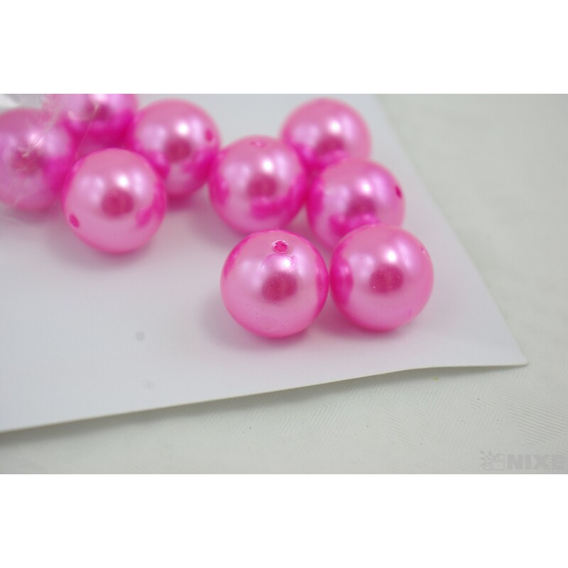 KORÁLKY 20mm 12ks*RŮŽOVÁ PINK