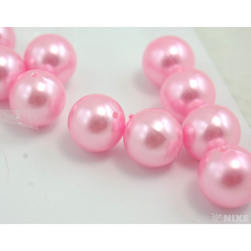 KORÁLKY 20mm 12ks*RŮŽOVÁ