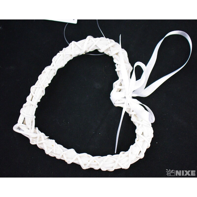 ZÁVĚS SRDCE 15cm*BÍLÁ