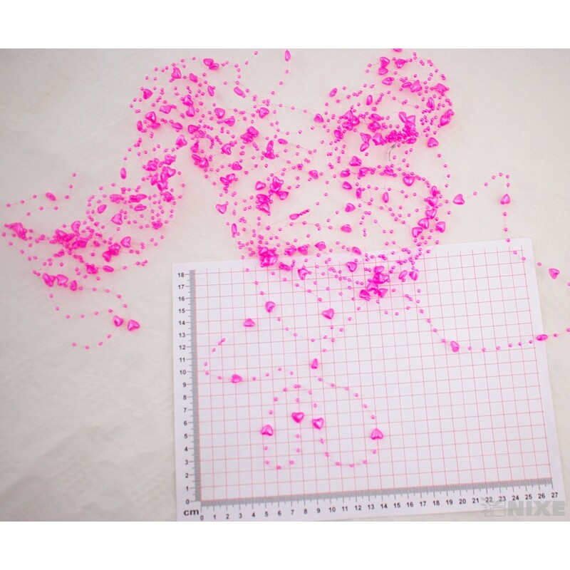 PERLIČKY NA SILONU SRDÍČKO 120cm*RŮŽOVÁ