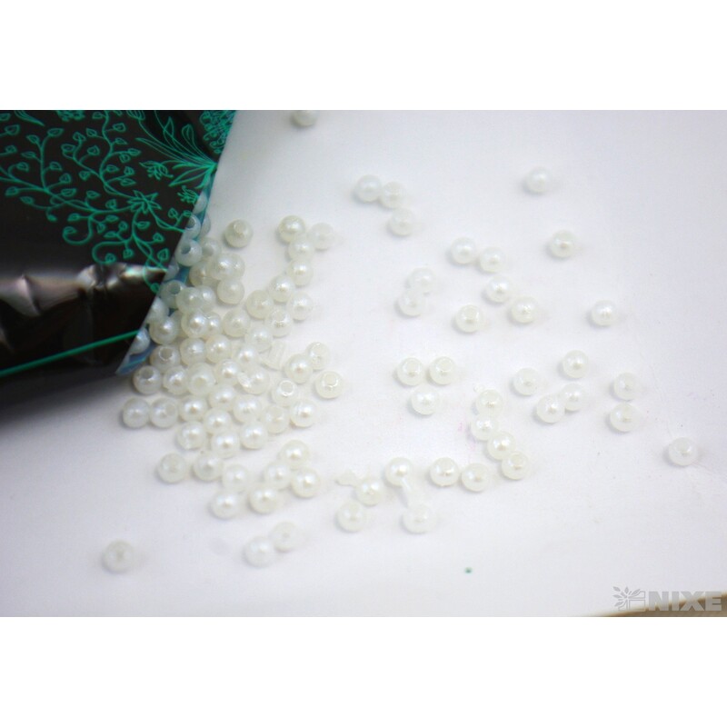 KORÁLKY 3mm 50g*BÍLÁ